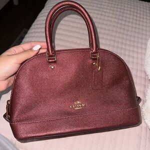 Coach mini sierra satchel in Metallic Cherry